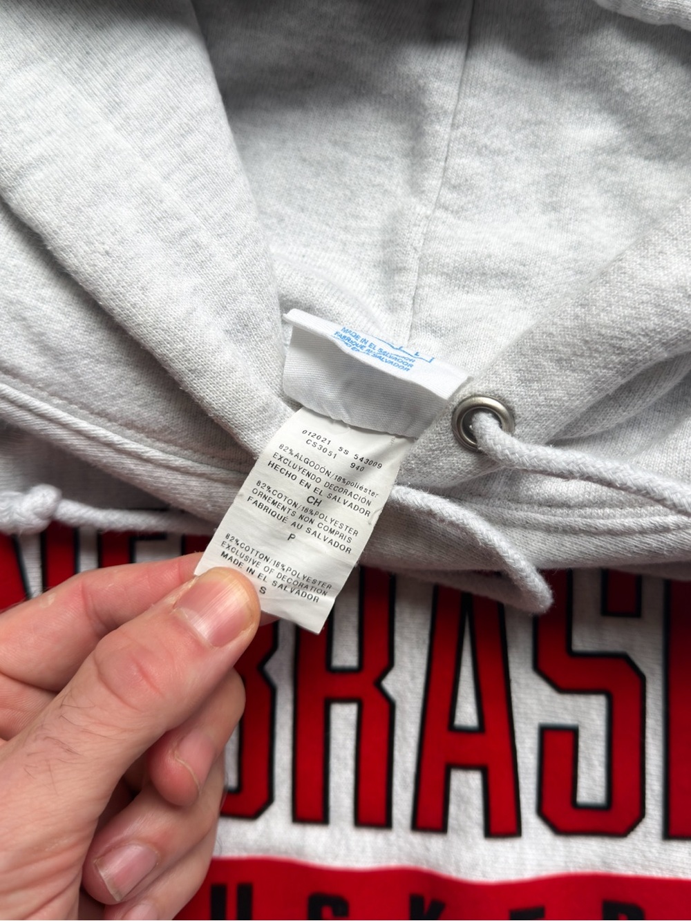 Champion Reverse Weave Nebraska Cornhuskers Men’s Small Hoodie Gray Pullover - Picture 9 of 9
